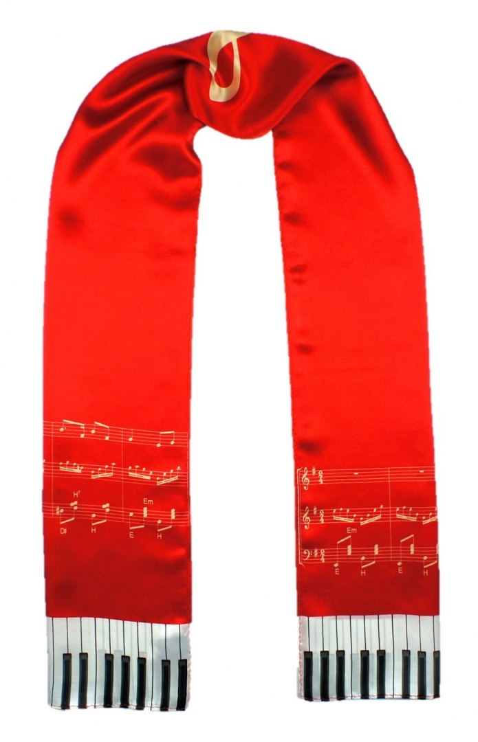 OUTLET-MO-013 Jedwabny Szal Moniuszko - Prząśniczka, 140x28 cm